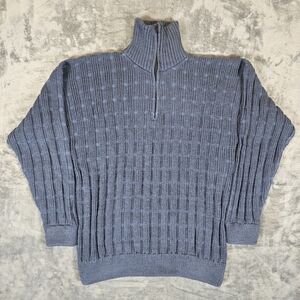 Vintage Baby Alpaca 1/4 Zip Mock Neck Sweater Size Medium - Large